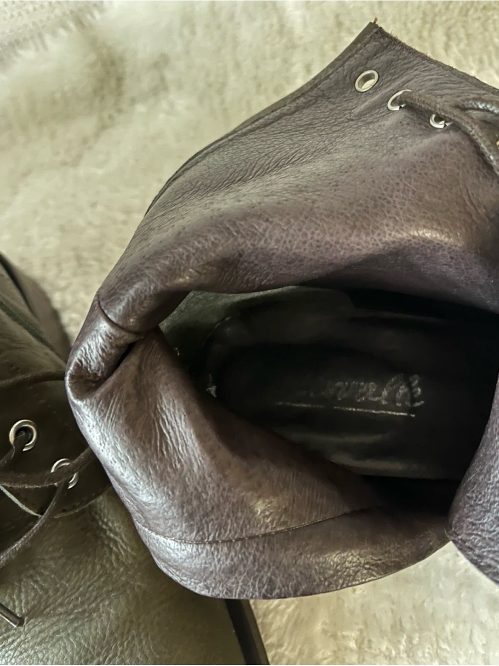 L'INTERVALLE Olive Lace-Up Leather Ankle Boots - Picture 9 of 9